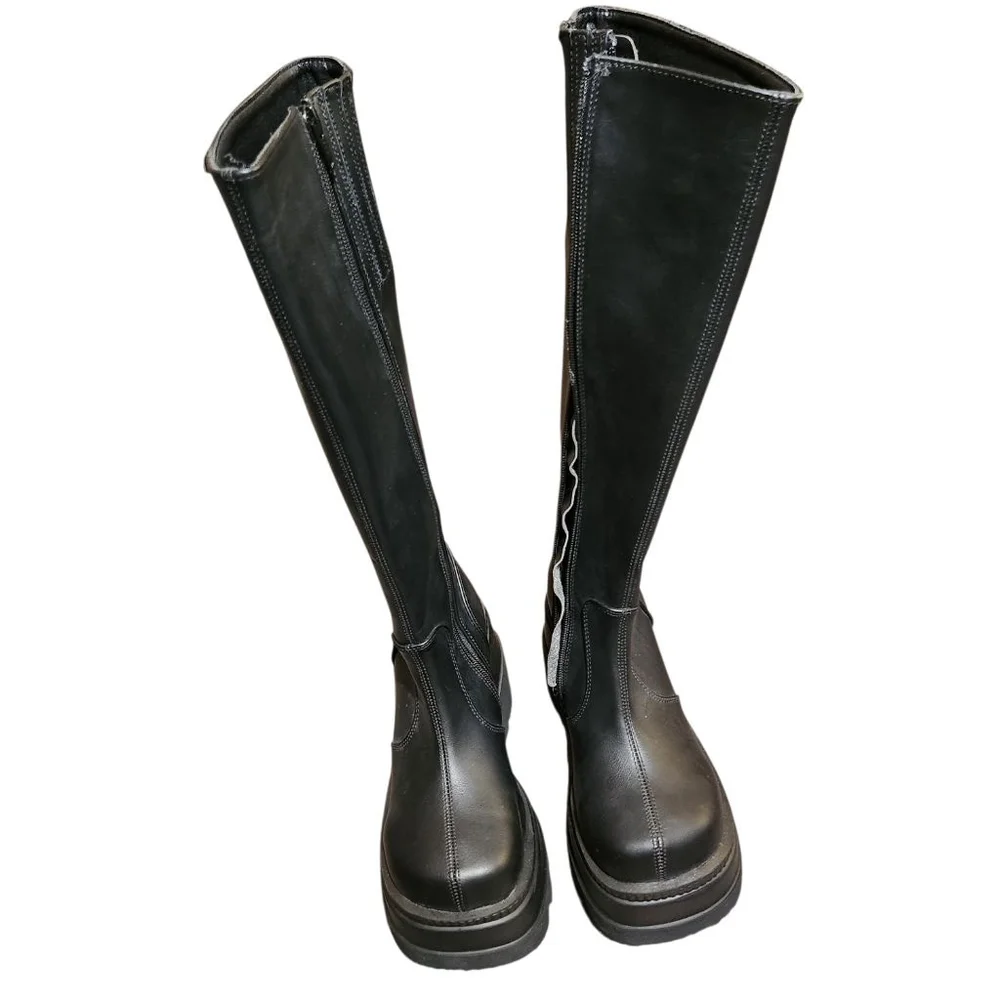 Demonia Shaker Black Platform Boots Womens Size 7 - Picture 10 of 12